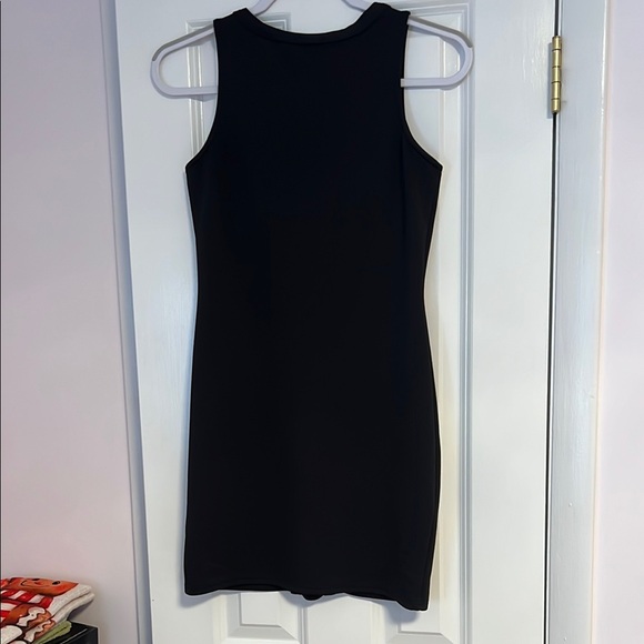 VENUS Black Mini Dress with Button Detail - Picture 4 of 4